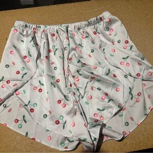 Colsie Cherry Pattern Satin Shorts